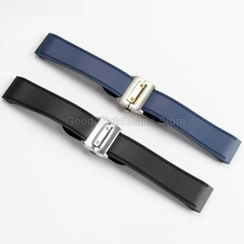Black Blue High Quality Rubber - Cartier Watch Santos recension och pris