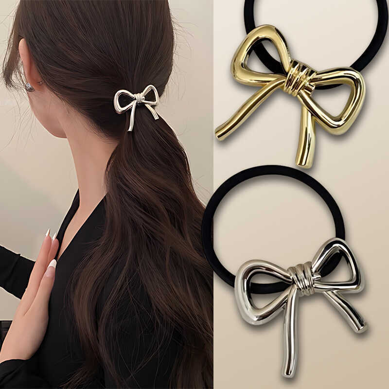 Korean Exquisite Metal Bow Hai - Silicone Band Women recension och pris