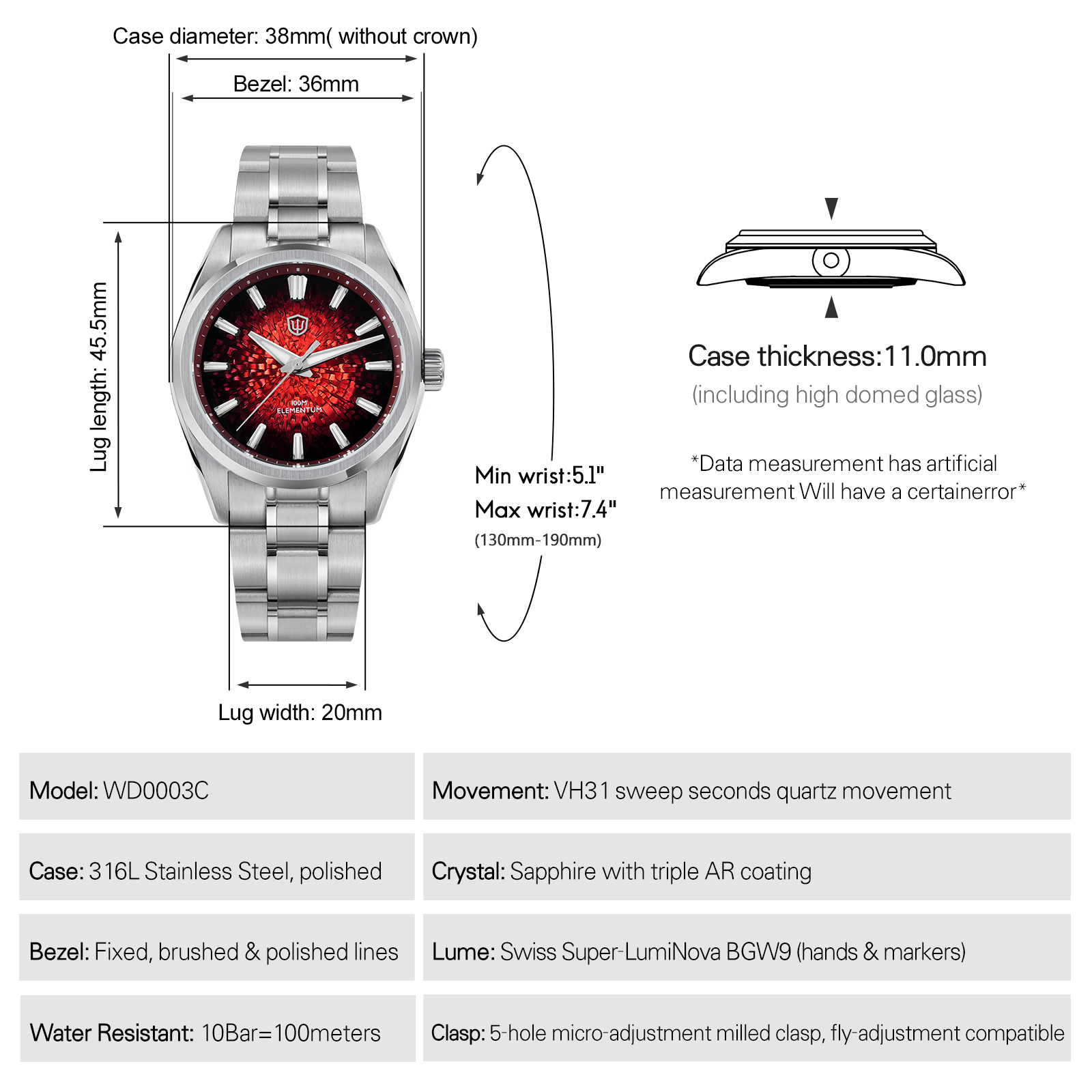 Watchdives New WD0003C Quartz  - Rolex Watch Submariner recension och pris